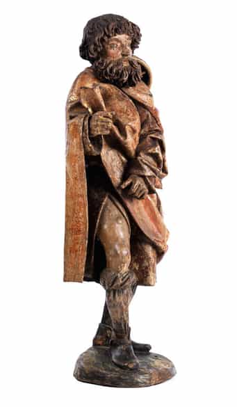 Detailabbildung: Schnitzfigur des Heiligen Rochus