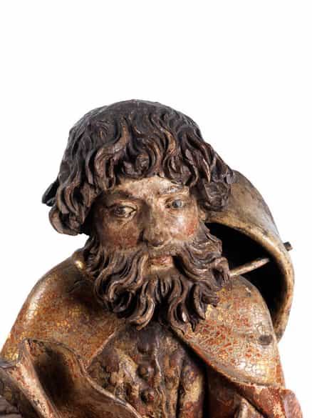 Detailabbildung: Schnitzfigur des Heiligen Rochus