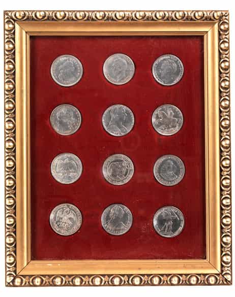 Detailabbildung:  Konvolut von 48 Münzen und Repliken