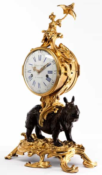 Detailabbildung: Französische Louis XV-Chinoiserieuhr aus höfischer Provenienz 