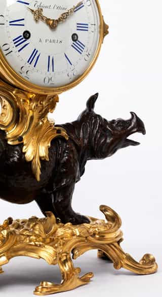 Detailabbildung: Französische Louis XV-Chinoiserieuhr aus höfischer Provenienz 