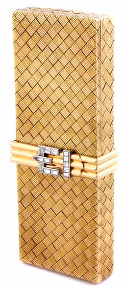 Detailabbildung: Goldene Kosmetikbox mit Diamanten