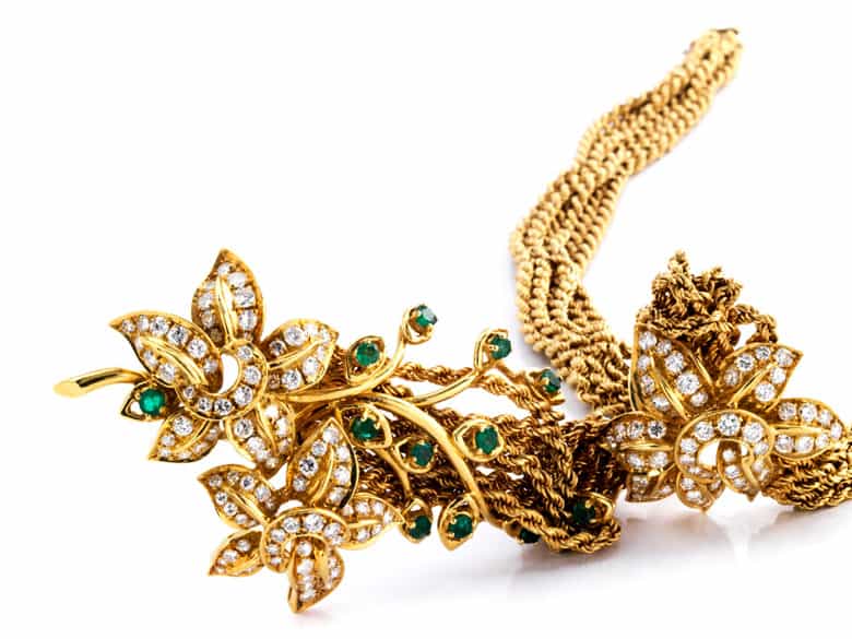 Detailabbildung:  Brillant-Smaragdcollier