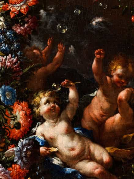 Detailabbildung: Michele Rocca, genannt ''il Parmigianino'' 1666 Parma - zuletzt 1751 in Venedig nachweisbar und Abraham Brueghel, 1631 - 1697, zug.