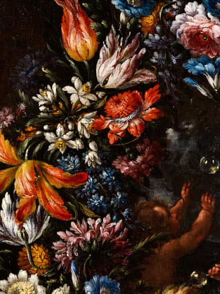 Detailabbildung: Michele Rocca, genannt ''il Parmigianino'' 1666 Parma - zuletzt 1751 in Venedig nachweisbar und Abraham Brueghel, 1631 - 1697, zug.