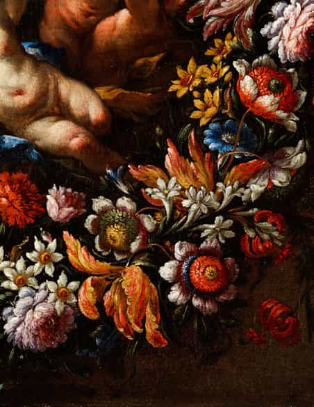 Detailabbildung: Michele Rocca, genannt ''il Parmigianino'' 1666 Parma - zuletzt 1751 in Venedig nachweisbar und Abraham Brueghel, 1631 - 1697, zug.