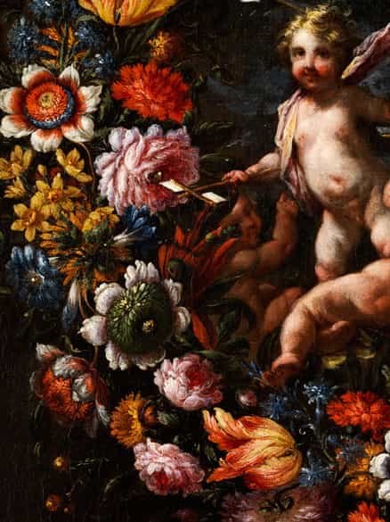 Detailabbildung: Michele Rocca, genannt ''il Parmigianino'' 1666 Parma - zuletzt 1751 in Venedig nachweisbar und Abraham Brueghel, 1631 - 1697, zug.