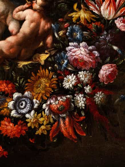 Detailabbildung: Michele Rocca, genannt ''il Parmigianino'' 1666 Parma - zuletzt 1751 in Venedig nachweisbar und Abraham Brueghel, 1631 - 1697, zug.