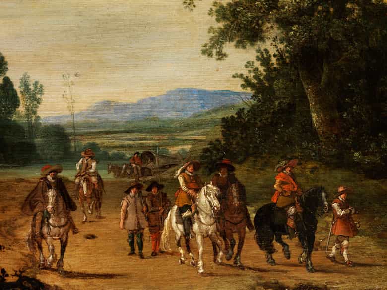 Detailabbildung: Esaias van de Velde, um 1587/ 91 Amsterdam - um 1630 Den Haag, zug.