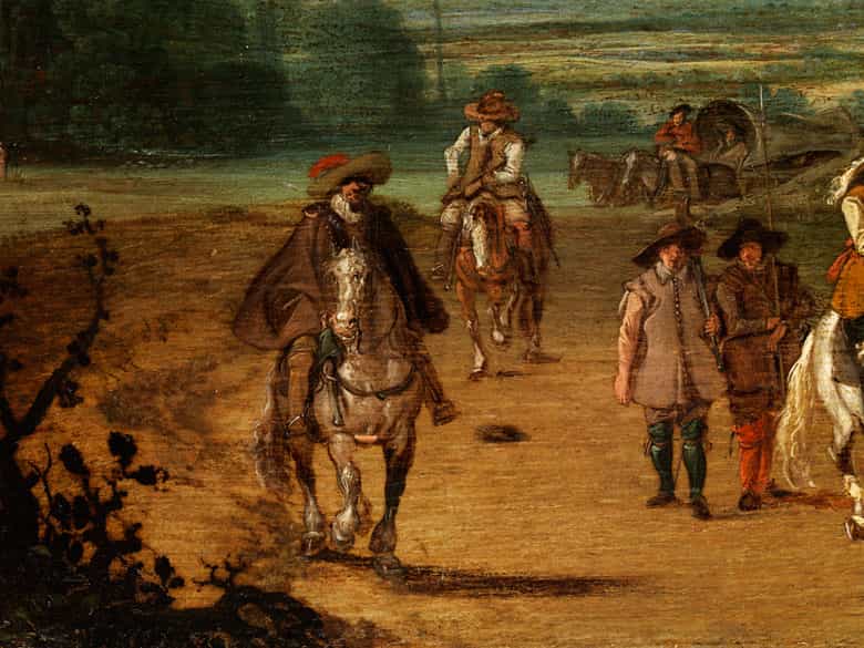 Detailabbildung: Esaias van de Velde, um 1587/ 91 Amsterdam - um 1630 Den Haag, zug.