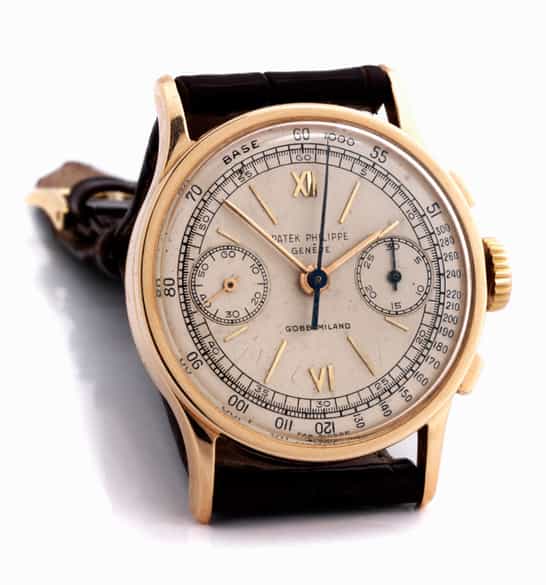 Detailabbildung: Seltener, rotgoldener PATEK PHILIPPE Chronograph, Referenz 533