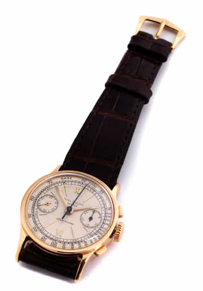 Detailabbildung: Seltener, rotgoldener PATEK PHILIPPE Chronograph, Referenz 533
