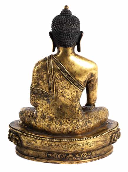 Detailabbildung:  Tibetanische Buddhafigur in Bronze