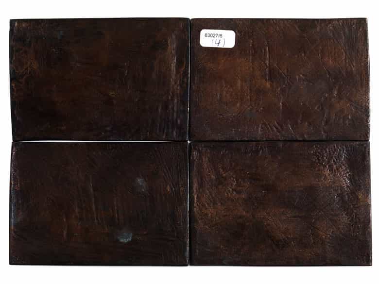 Detailabbildung:  Folge von vier Plaketten des Meisters der Jagdszenen