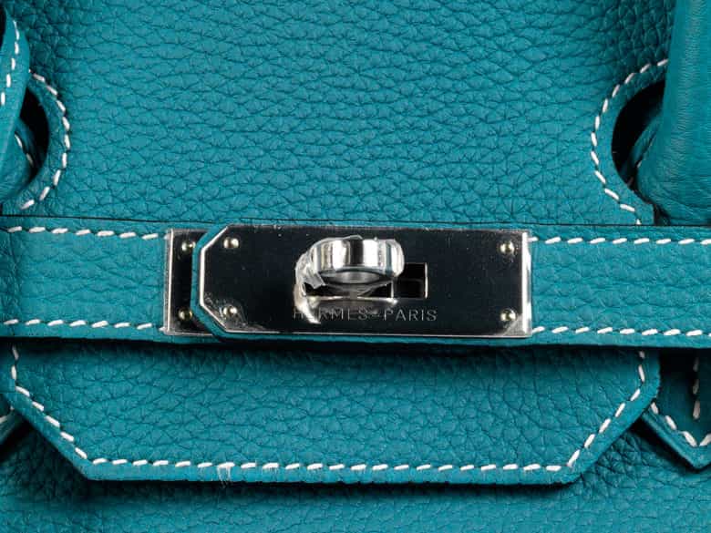 Detailabbildung: Hermès Birkin Bag 35 cm Blue Jean 