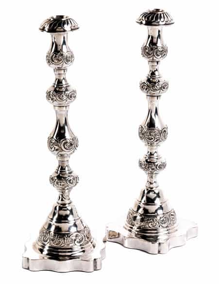 Detailabbildung: Paar Londoner Silberleuchter