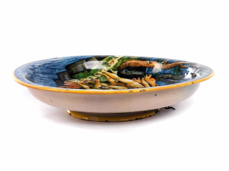 Detailabbildung: Majolika-Schale mit Istoriato-Dekor