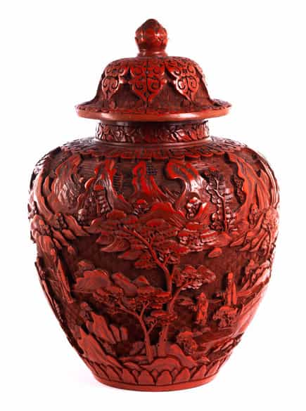 Detailabbildung:  Feine chinesische Rotlackvase