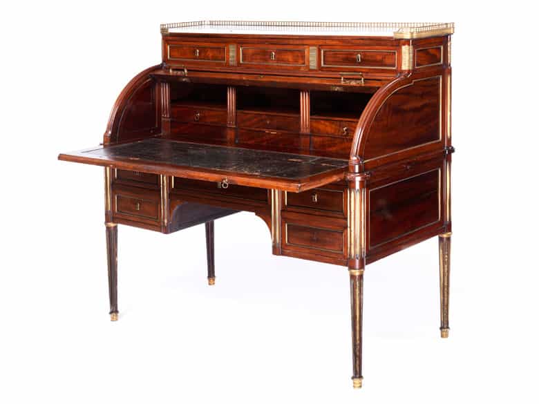Detailabbildung:  Klassizistisches Zylinderbureau