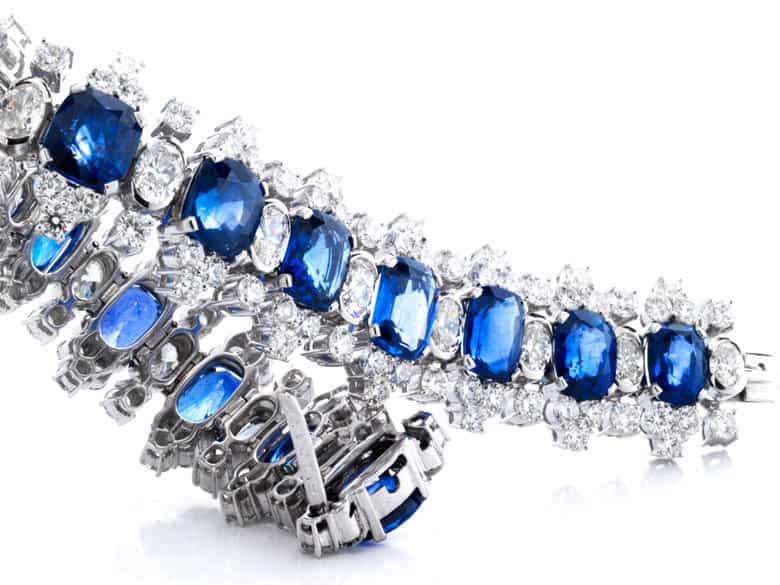 Detailabbildung:  Saphir-Diamantarmband