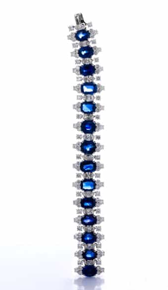 Detailabbildung:  Saphir-Diamantarmband