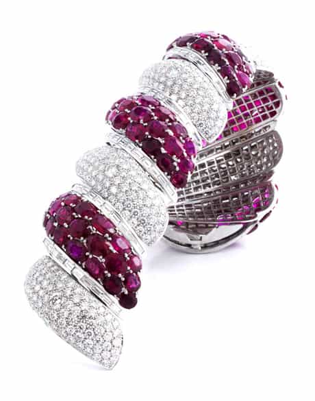 Detailabbildung:  Rubin-Diamantarmband
