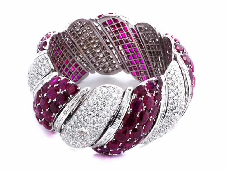 Detailabbildung:  Rubin-Diamantarmband