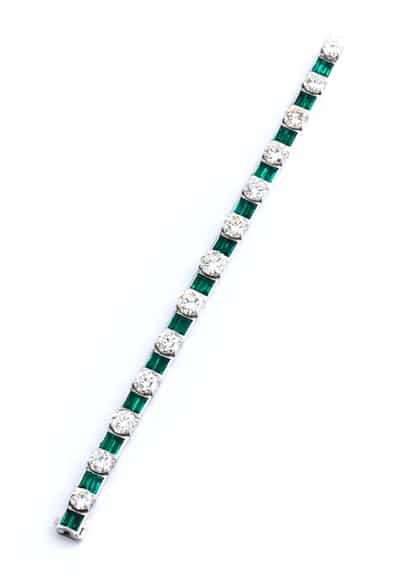 Detailabbildung:  Smaragd-Brillantarmband