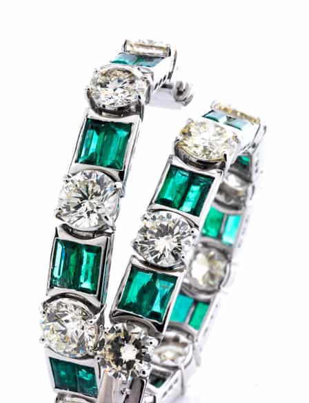 Detailabbildung:  Smaragd-Brillantarmband