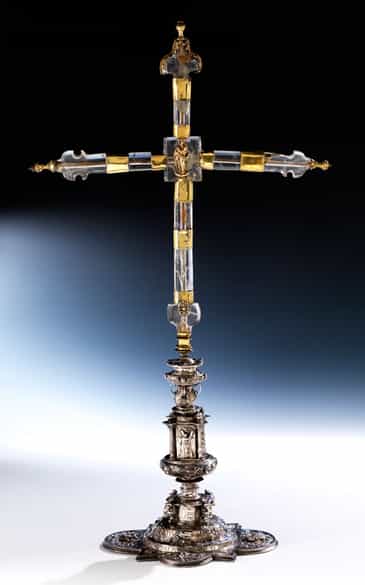 Detailabbildung:  Altarkreuz aus Bergkristall 