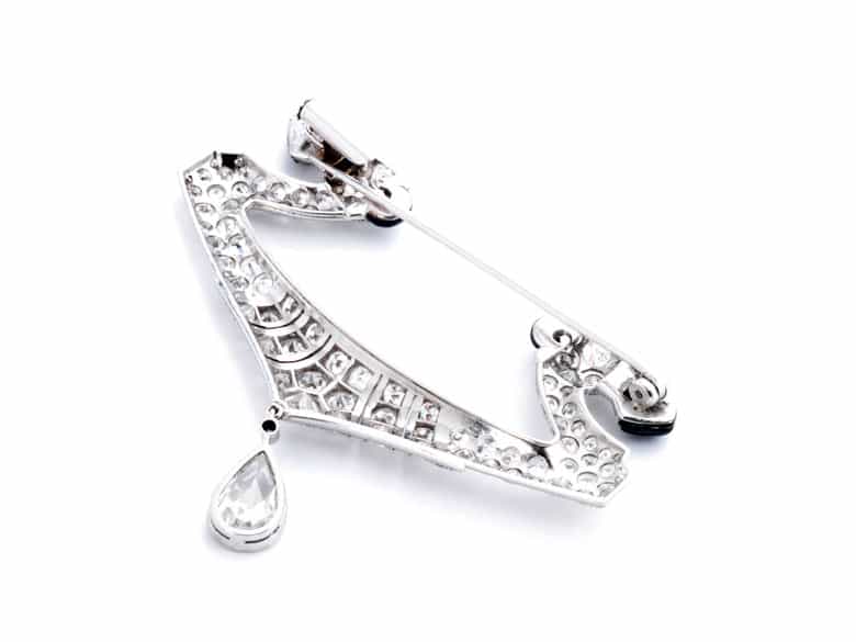 Detailabbildung:  Diamant-Onyxbrosche