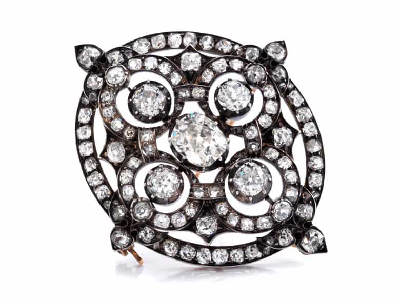 Detailabbildung:  Antike Diamantbrosche