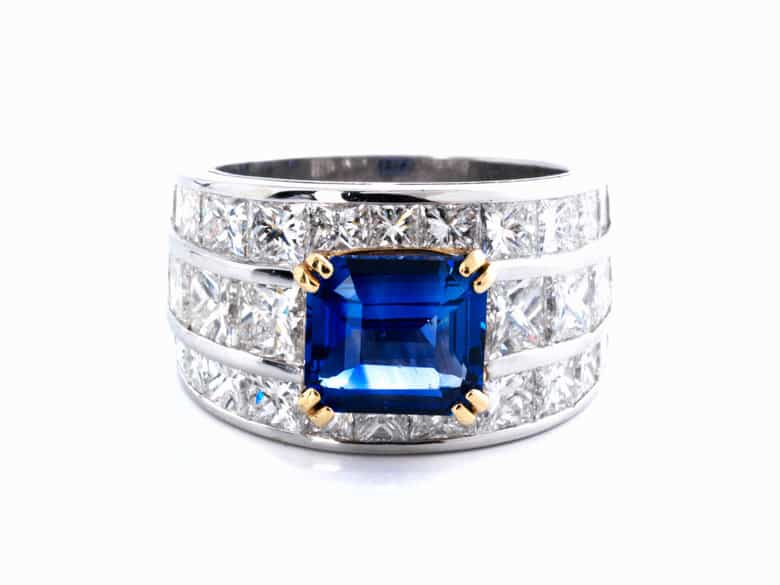 Detailabbildung:  Saphir-Brillantring