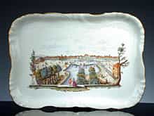 Großes Nymphenburg-Porzellan-Tablett