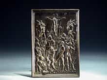Kleine rechteckige Bronze-Relieftafel