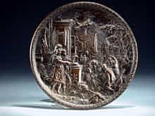 Rundes Bronzerelief mit allegorischer Darstellung