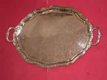 Große ovale Silberplatte
