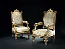 Paar große, vergoldete Sessel aus Wittelsbacher Besitz