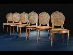  Satz von sechs Stühlen im Louis-XVI-Stil