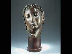  Italienischer Bronze-Guß-Kopf nach Michelangelo