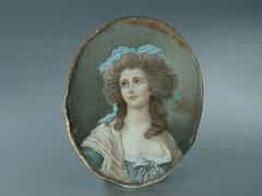  Ovales Miniatur-Portrait einer Dame