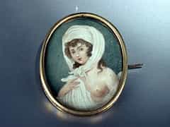  Ovales Miniatur-Bildnis eines jungen Mädchens 