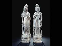  Paar Dekorative Bodhisattva aus stein