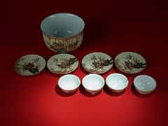  Sake-Set aus Kutani-Porzellan