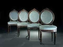  Satz von vier Salonstühlen im Louis-XVI-Stil
