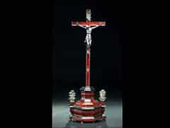 Großes Standkreuz mit Corpus in Augsburger Silber vom Meister Paul Gottlob Weniger