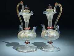  Paar venezianische Glasflakons