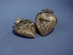 Paar Herz-Döschen, silbervergoldet