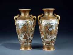  Paar feine Satsuma-Vasen