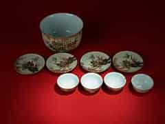  Sake-Set aus Kutani-Porzellan